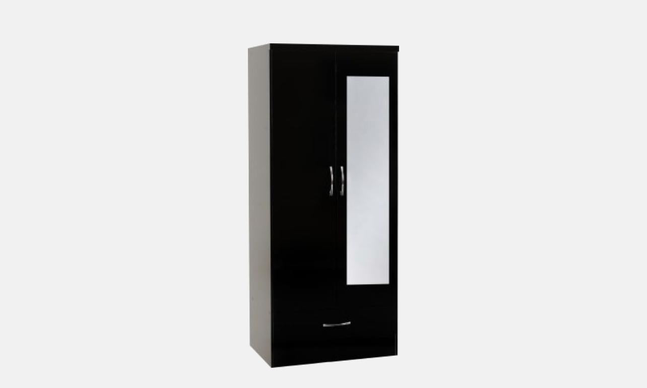 Nevada 2 door 1 Drawer Mirror wardrobe