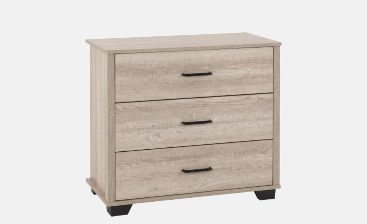 Oliver Light Oak Effect 3 Drawers Chest