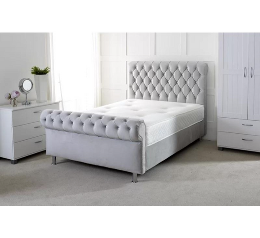 Sleigh Deluxe Bedframe with mattress