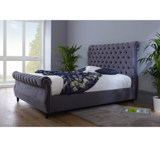 Swan Sleigh Bedframe with mattress